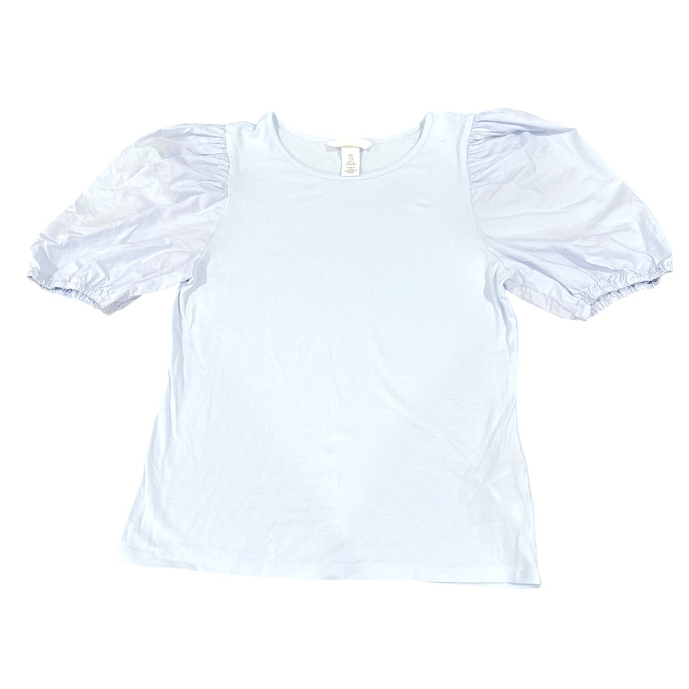 H&M Light Blue Puff Sleeve Top Sz S Like New!